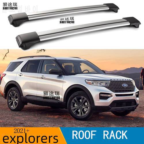2Pcs Roof Bars for Ford explorers explorer 2021+ 6TH SUV Aluminum Alloy Side Bars Cross Rails Roof Rack Luggage Carrier