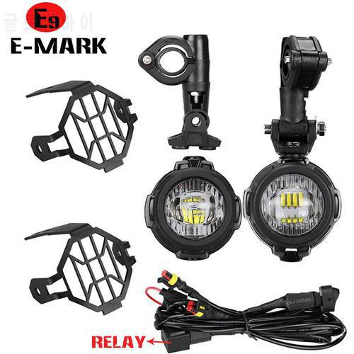 E9 Mark Motorcycle LED Fog Lights For BMW R1250GS ADV F800GS R 1250 GS LC Yamaha MT07 MT09 Auxiliary Light Assemblie