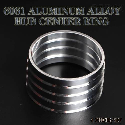 4Pieces/set Aluminum Hub Rings Hub Centric Rings Wheel Bore 54.1-57.1、54.1-56.1、54.1-64.1、54.1-60.1、54.1-56.6、54.1-66.1mm