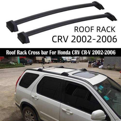 SHITURUI 2pcs Black Side Rails Car Roof Rack Cross Bars Crossbars for Honda CRV II 2001-2007 132 LBS 60KG Mounted On Car Rooftop