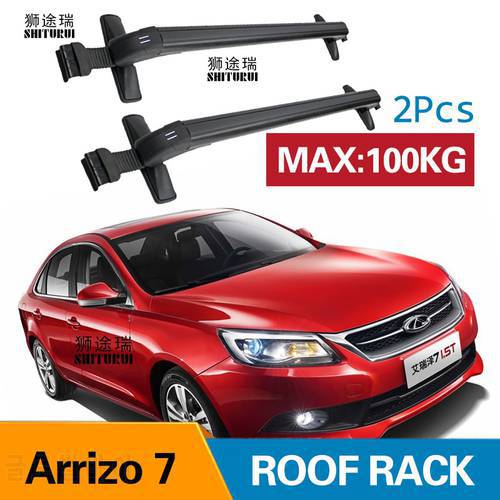 Car Luggage Rack Crossbar Roof Rack FOR CHERY Arrizo 7E 4 DOOR Sedan 2017 2018 2019 LOAD 100KG BAR LED roof rails