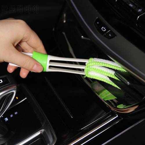 1PC 2 In 1 Car Air-Conditioner Outlet Cleaning Tool Multi-Purpose Dust Brush Interior Multi-Purpose Cleaning Double Side Brush