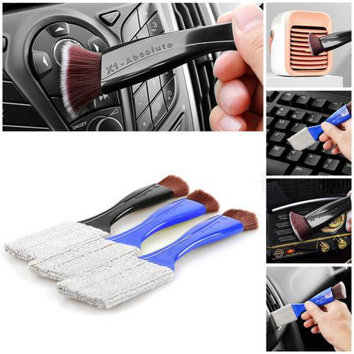 Long Durable 2 In 1 Car Double Side Cleaning Brush Auto Air Conditioning Outlet Cleaning Brush Interior Multi-purpose Clean Tool
