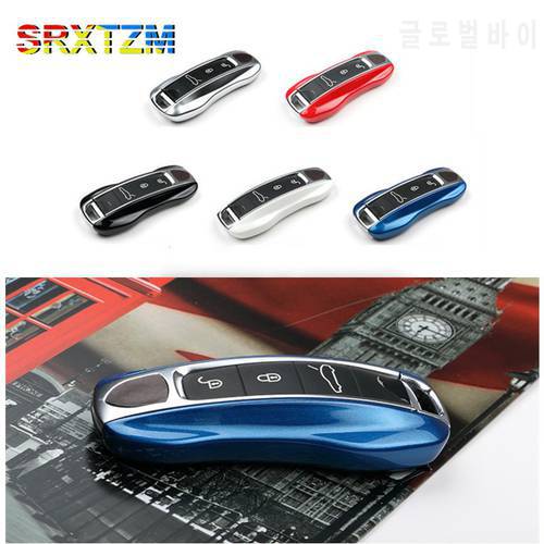 SRXTZM 2pcs/set Smart Key Case Cover Remote Holder Shell 3 Buttons Bag Keychain For Porsche Panamera 17+, Cayenne 2018+