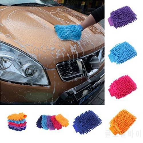 1pc Microfiber Car Wash Gloves Car Wash Towel Single-sided Chenille Gloves Car Cleaning Supplies