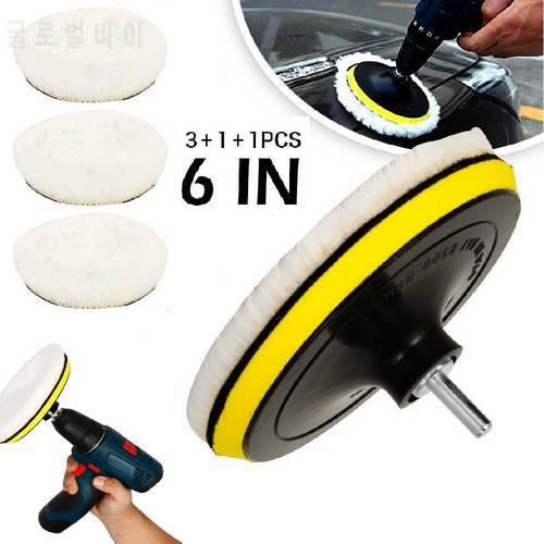 4/6 inch Polishing Pad Wool Wheel And Mop Set For Automobile Polishing Machine For Drill Bit