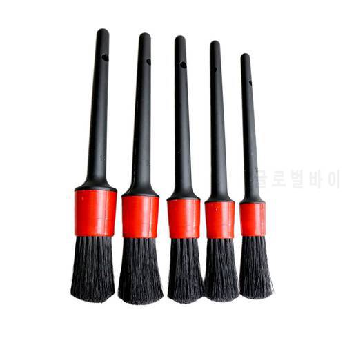 5pcs Soft Detailing Brush Set Car Cleaning Detailing Set Automotive Detailing Brush For Car Cleaning Dirt Dust Clean Brushes New