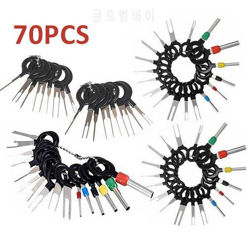 70pcs/set Pin Ejector Wire Kit Extractor Auto Terminal Removal Connector Set Durable Terminal Release Tool