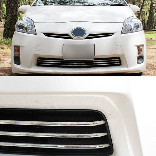 JY SUS304 Stainless Steel Front Bumper Grill Molding Garnish Trim Cover Car Accessories For PRIUS 30 2010-2011