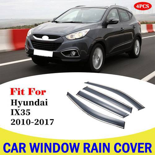 For Hyundai IX35 2010-2017 Rain Shield Car Window Deflectors Wind Deflector Sun Guard Rain Vent Visor Cover Styling Accessories
