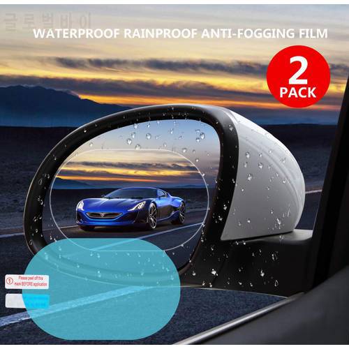 2PCS Anti Fog Film RearView Mirror Protective Film For Car Anti-Rain Antifog Film Auto Rear View Mirror Film Rainproof
