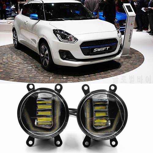 3-IN-1 Functions Auto LED DRL Daytime Running Light Car Projector Fog Lamp with yellow signal For Suzuki Swift 2005 - 2017 2018