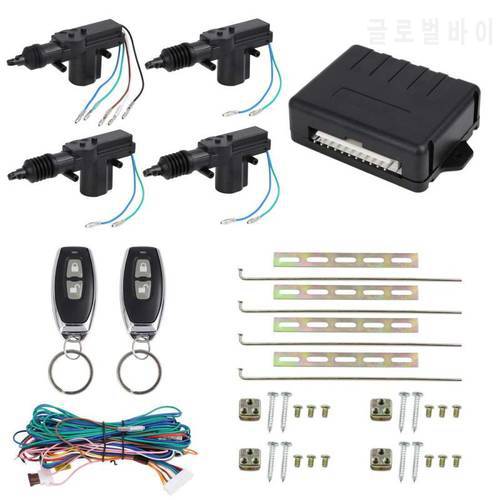 12V Car Lock Door Remote Control Universal Keyless Entry System Central Locking Kit with 4 Door Lock Actuator Automatic patch