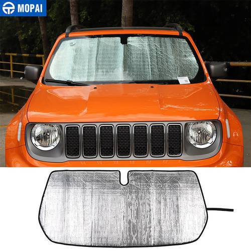 MOPAI Windshield Sunshades for Jeep Renegade 2016+ Car Front Windshield Sun Visor Cover Accessories for Jeep Renegade 2016+