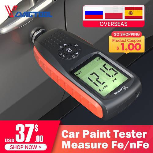 VDIAGTOOL VC200 Coating Thickness Gauge Tester 0.1micron 0-1500 Car Paint Film Thickness Tester Measuring FE/NFE Coating tester