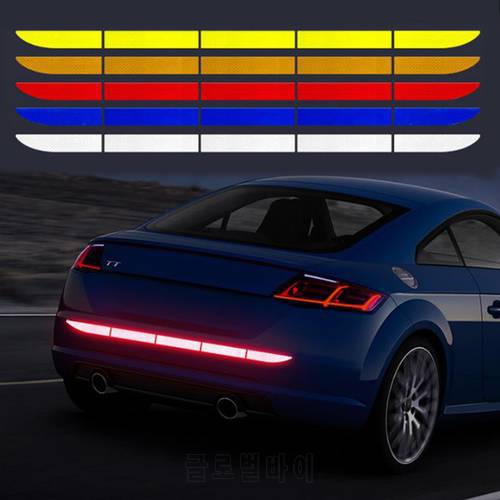 5 pcs/set Car Tail Box Reflective Stickers Tape for Car Body Trunk Auto Accessories Exterior Warning Reflex Reflectante Strip