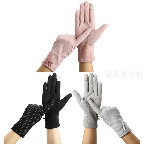 Summer Driving Gloves Women Sun Protection Gloves Lace Non-slip Touch Screen Gloves For Outdoors Running Cycling Hiking