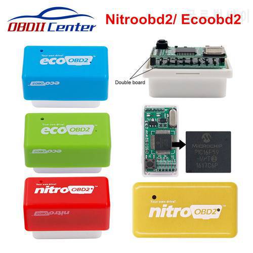 2 Layer Pcb Nitroobd2 Ecoobd2 Chip Tuning Box Eco Obd2 NitroObd2 Scanner For Gasoline Diesel More Power Torque Save Fuel
