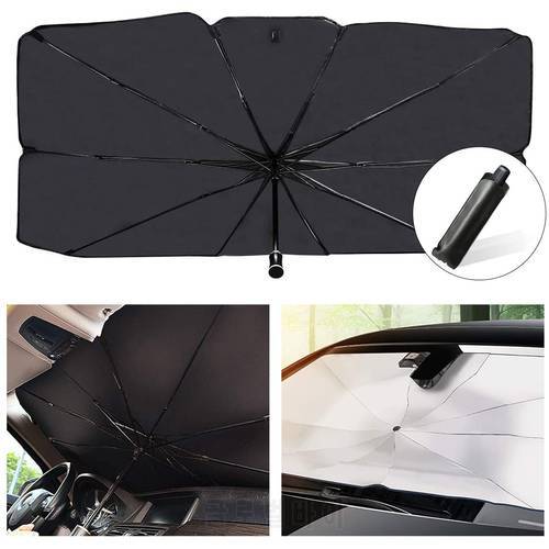 Car Sunshade Protector Umbrella Auto Sun Visor Silver Windshield Sunshade Anti UV Folding Car Umbrella Foldable Car SunShade