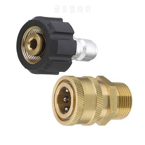 Pressure Washer Adapter Set Quick Connect Kit Metric M22 15Mm to 3/8 inch Female Swivel To M22 Male Fitting 5000 Psi