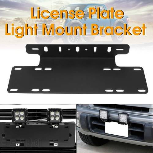 1Pcs Front Bumper License Plate Mounting Bracket for Truck Off-Road SUV 4X4 4WD LED Lights License Plate Mount Bracket Holder fo