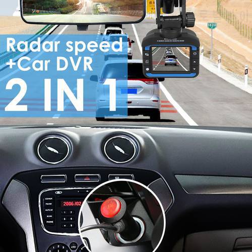 Car DVR Dash Camera Radar Detector VG3 2 in 1 English Russian Speed Voice Alert for Outdoor Personal Car Decoration