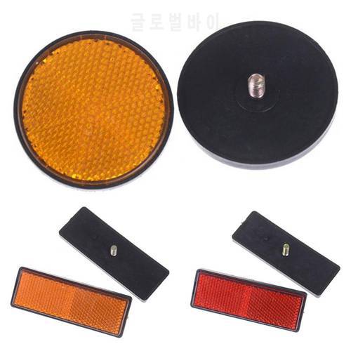 60% Dropshipping 2Pcs Rectangle Round Car Motorcycle Bike Caravan Lorry Screw On Safety Reflector Reflective Strips