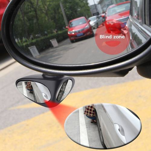 1Pcs 360 Degrees Rotatable 2 Side Car Blind Spot Convex Mirror Automotive Exterior Rear-view Parking Mirror Safety Accessories