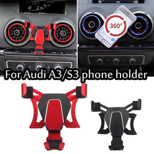 Car Phone Holder Car Air Vent Gravity Linkage Phone Holder Auto Lock Car Mobile Phone Stand For Audi A3 S3