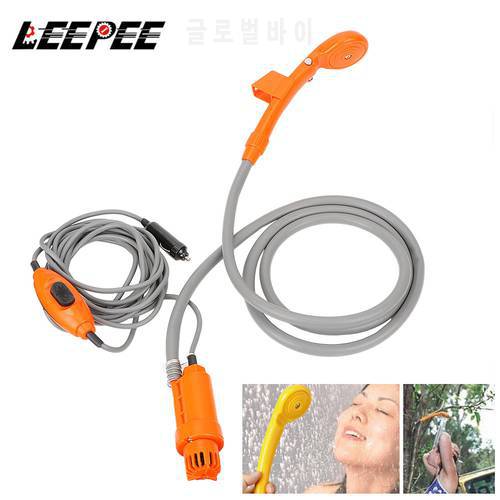 12V Car Washer Outdoor Camping Travel Shower Nozzles Hose Washing RV Caravan Shower With Power Adapter Cleaning Tool Universal