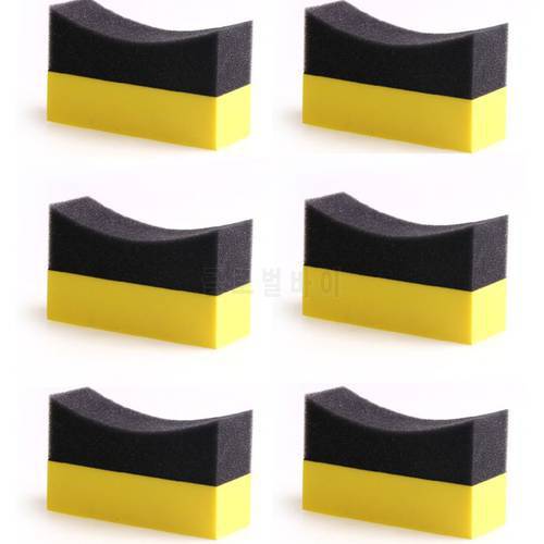Leidersty 6Pcs Tire Sponge Wax Applicator Pads- Premium Grade Sponge Microfiber Applicator - Gloss Shine Color Polishing