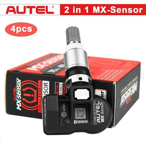 Autel MX-Sensor Tire Pressure Monitor 2in1 TPMS Sensors 315MHz/433MHz Replaced OEM Tire Sensors Press-in Rubber/Metal Valves