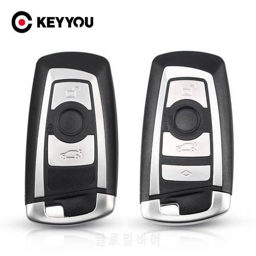 KEYYOU Free Shipping Key Case Cover Replacement For BMW CAS4 F 3 5 7 Series E90 E92 E93 X5 F10 F20 F30 F40 3/4 Button Shell