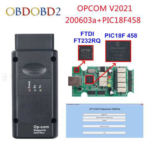 V5 OPCOM 2021 200603a For Opel OP COM 1.95 PIC18F458 FTDI FT232RQ Chip Car Diagnostic Scanner OP-COM V2021
