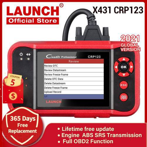 LAUNCH X431 CRP123 obd2 scanner auto code reader Engine/ABS/SRS/Transmission Diagnostic Tool for cars free pk CRP123E