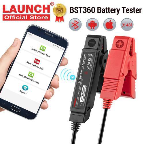 LAUNCH BST360 Car Battery tester Analysis 6V12V 2000CCA Voltage Battery Test Clip Charging Cricut Load tool for Android IOS X431