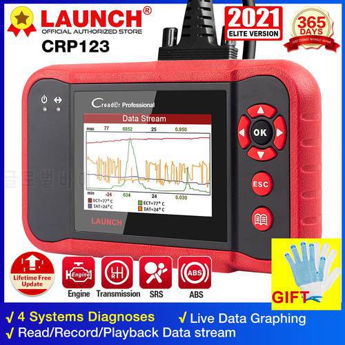 LAUNCH X431 CRP123 OBD2 Scanner Engine ABS SRS Transmission Car Diagnostic Tool automotive Scan Tools Code Reader Free Update