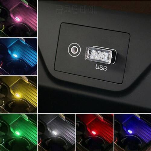 3Pcs Car Interior Jewelry Neon Lights Decorative Atmosphere Lamp Mini USB 7 Colors Optional LED Car Styling Accessories