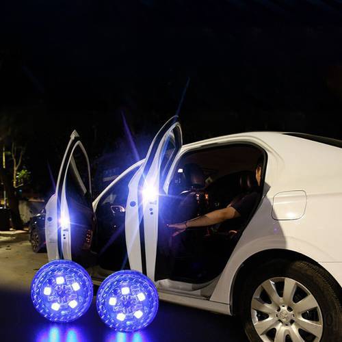 2x Universal LED Car Opening Door Safety Warning Anti-collision Lights Magnetic Sensor Strobe Flashing Alarm Lights Parking Lamp
