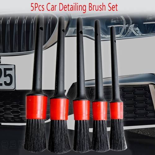 5pcs Car Detailing Brush Auto Cleaning Detailing Set Dashboard Air Outlet Tools Car Wash Accessories