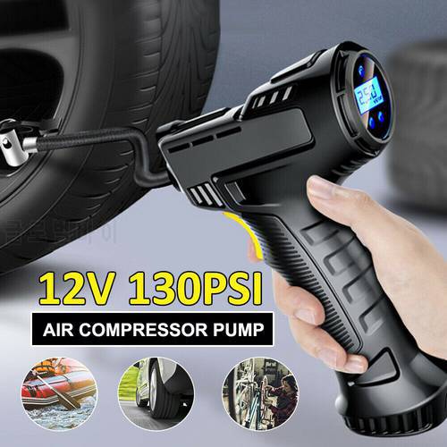 Bicycle Pump Car Compressor 12V Electric Air Pump For Car Motorcycle Bike Portable Tire Inflator With Digital Tyre Gauge Wired