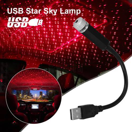 USB Decorative Lamp LED Car Roof Star Night Light Projector Atmosphere Galaxy Lamp Adjustable Car Interior Decor Light Mini