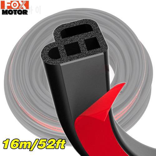 Universal 16M L-type Car Door Rubber Seal Strip Double Layer Sealing Adhesive Stickers Noise Insulation Waterproof Weatherstrip