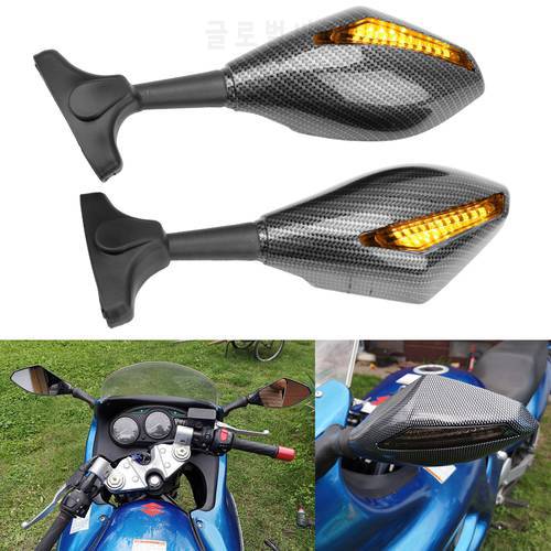 Integrated Side Mirrors Rearview Mirror Motorbike Aaccessories Motorcycle LED Turn Signal Mirrors A Pair Turn Indicators