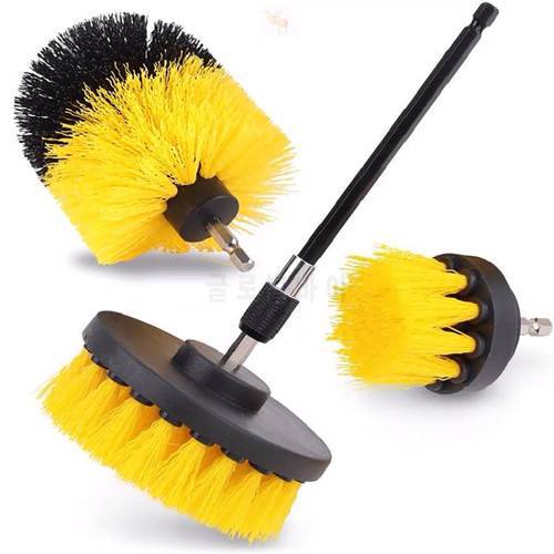 Electric Drillbrush Cleaner Scrubbing Brushes with Extension Rod for Car Grout Tub Shower Kitchen Auto Care Cleaning Tools