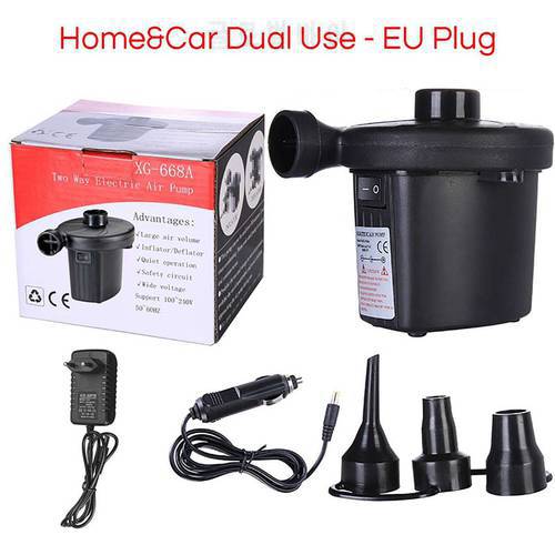 Electric Air Pump For Mattress Portable Air Compressor 12V 220V Air Inflator Inflatable Air Injector For Pools Beds PVC Boat