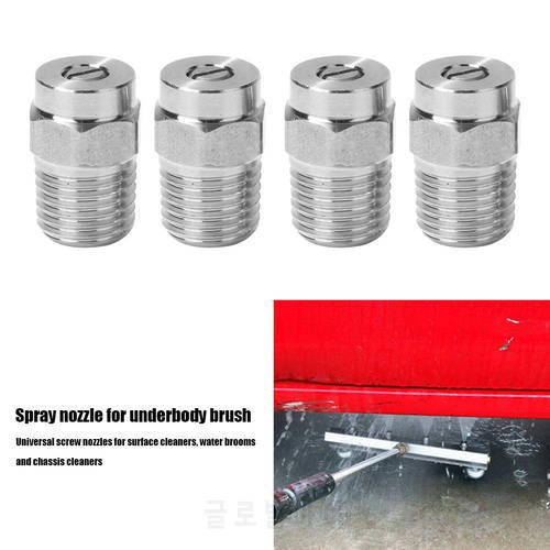 4pcs 4000 PSI Thread Type Replacement Spray Nozzle Tip 40 Degree for Pressure Washer Water Broom Undercarriage Surface Cleaner