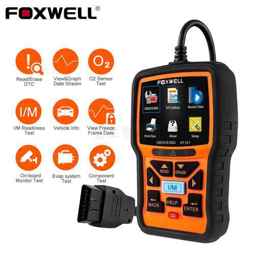 FOXWELL NT301 OBD2 Scanner Check Engine Light Code Reader EOBD OBD 2 Automotive Scanner Car Auto Diagnostic Tools