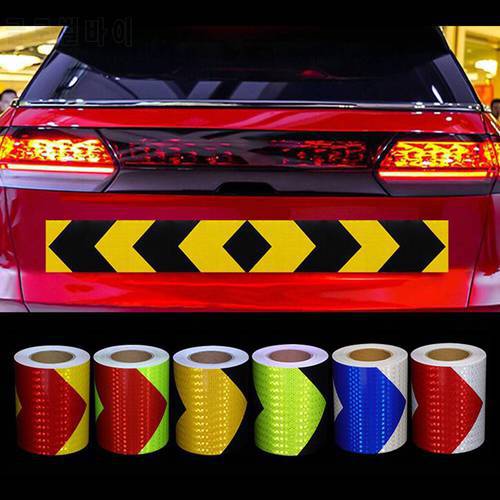 5*300cm Arrow Reflective Tape Safety Caution Warning Reflective Adhesive Tape Sticker For Truck Motorcycle Bicycle Car Styling