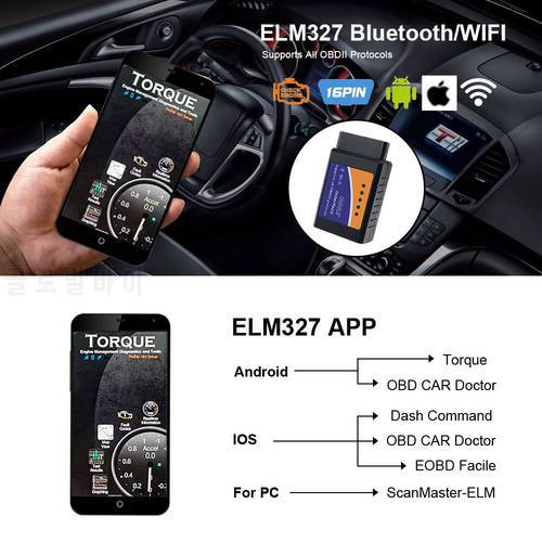 WIFI ELM327 V1.5 PIC18F25K80 For IOS Android OBD2 Scanner ELM 327 Bluetooth-Compatible Diagnostic Adapter ELM327 1.5 Code Reader